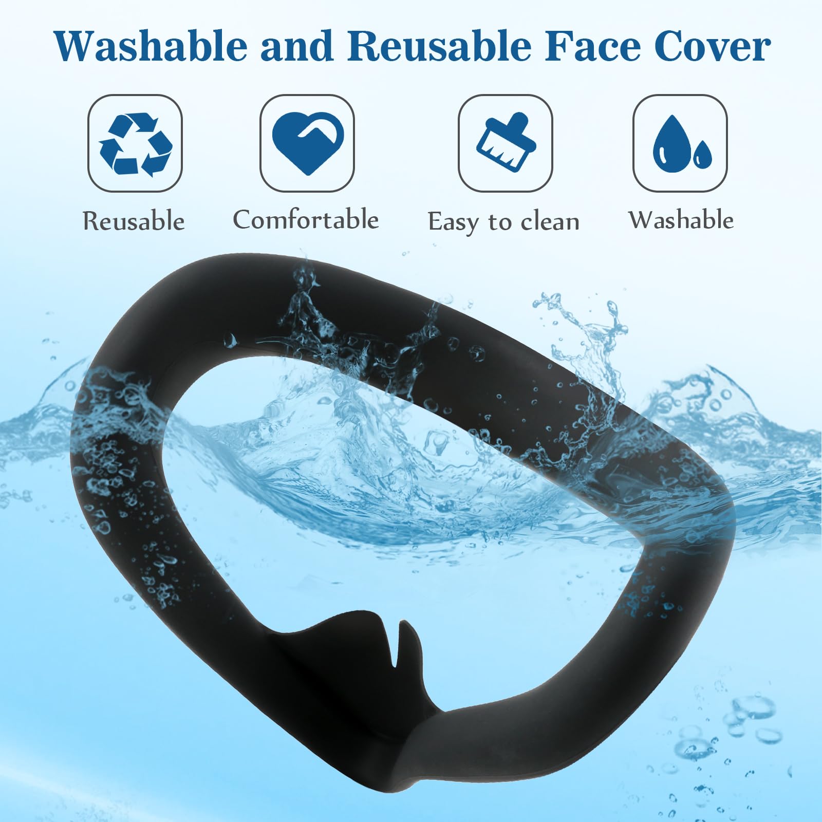 Face Cover Compatible avec Meta/Oculus Quest 3S Cache-Visage en Silicone,Les Accessoires pour Quest 3S Remplacement de Coussin
