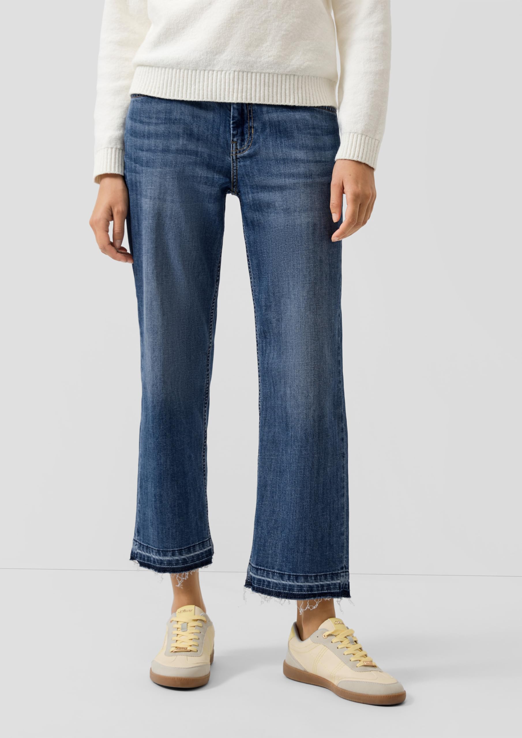 s.Oliver Cropped Jeans Karolin: Regular Fit/Mid Rise/Straight Leg/offener Saum