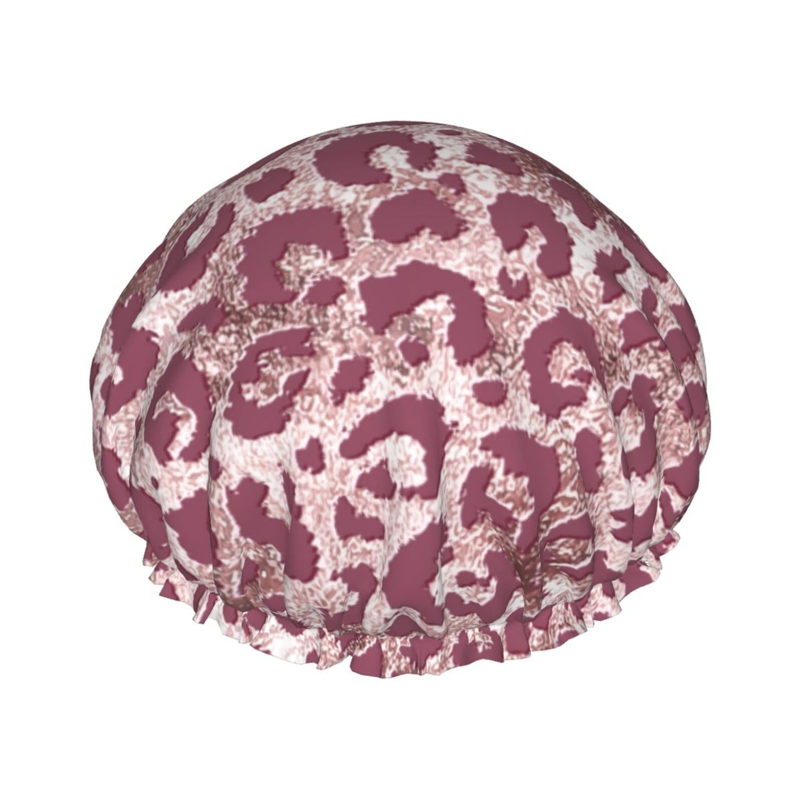 Bonnet de douche imperméable guépard or rose grand bonnet bain femme