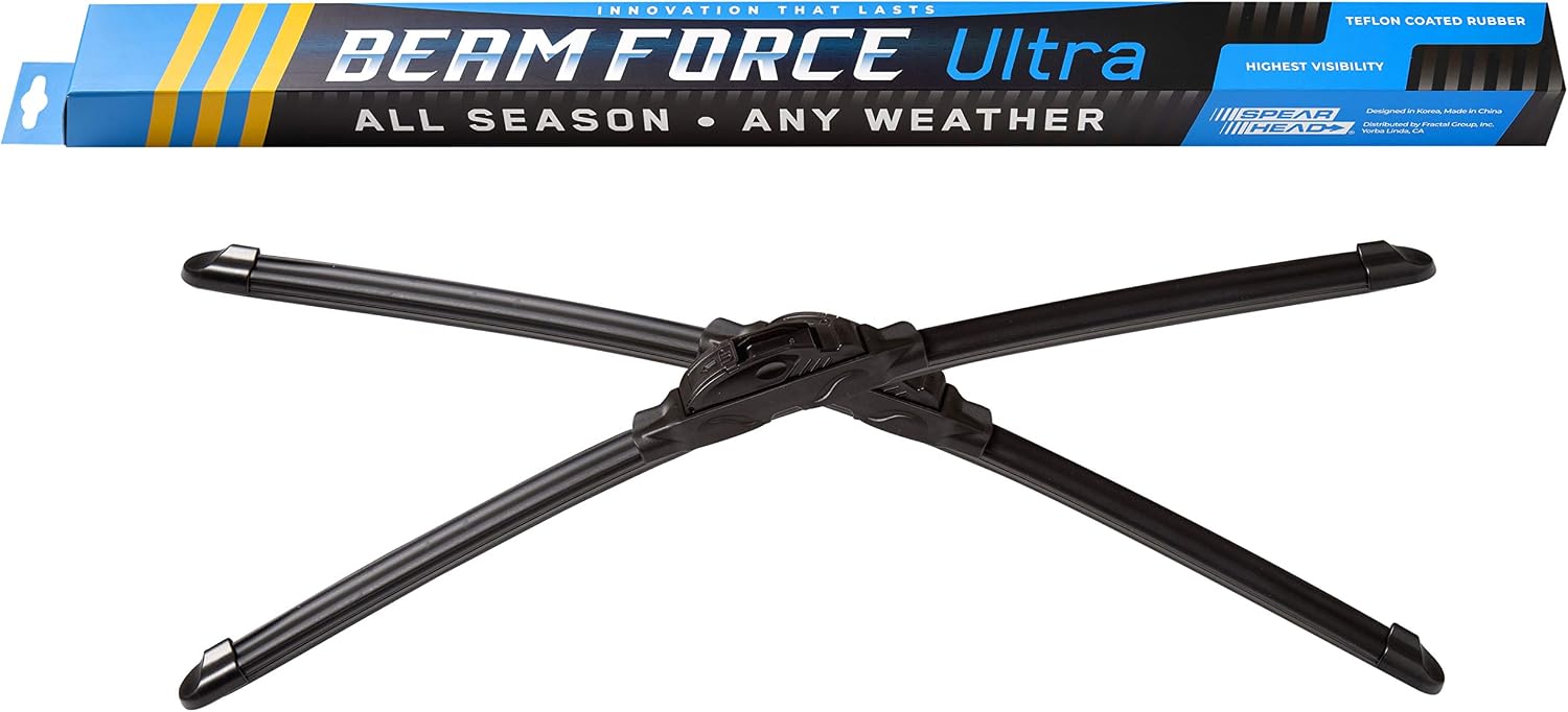 Spearhead Beam Force ULTRA 14"+14" Wiper Blades w/Teflon Rubber for Max Durability (Pair)