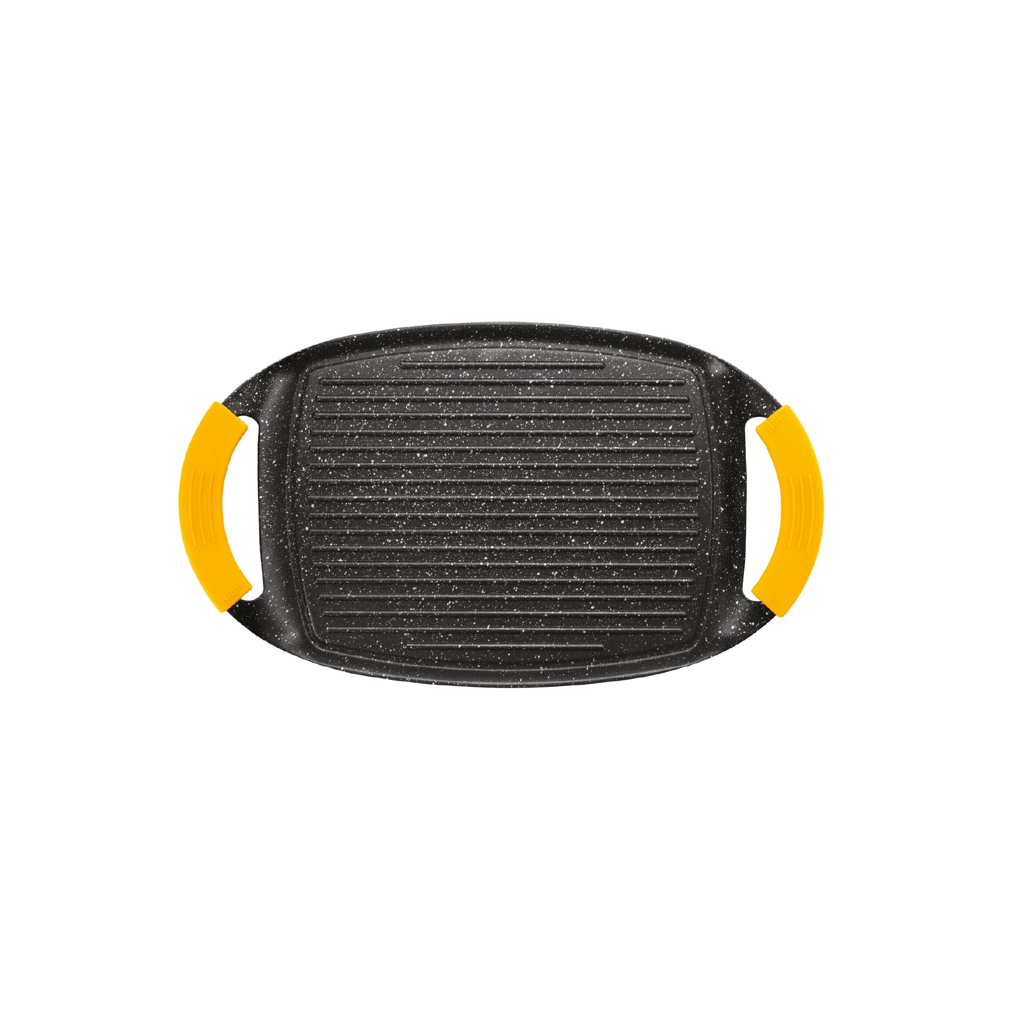 IBILI - Plancha ondulée en pierre basique, 47 x 29 cm, Fonte d’aluminium, Antiadhésif style pierre, Compatible avec l’induction
