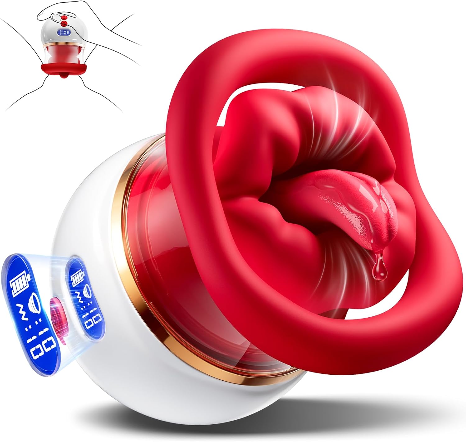 Sucking Vibrator Rose Sex Toy - ECXACML Upgraded 5IN1 Mouth Vibrator Adult Sex Toys for Women with LCD, 10 Sucking & 10 Tongue Licking & 10 Vibrating, Clit Nipple & Anal Toys for Female Couples
