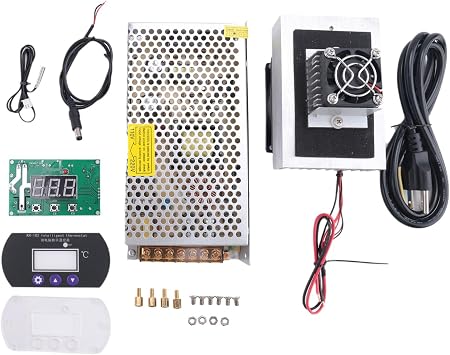 DIY Peltier Cooler Kit 12V Semiconductor Cooler Peltier Cooling System, Heatsink Module Kit+Thermostat Set, US Plug