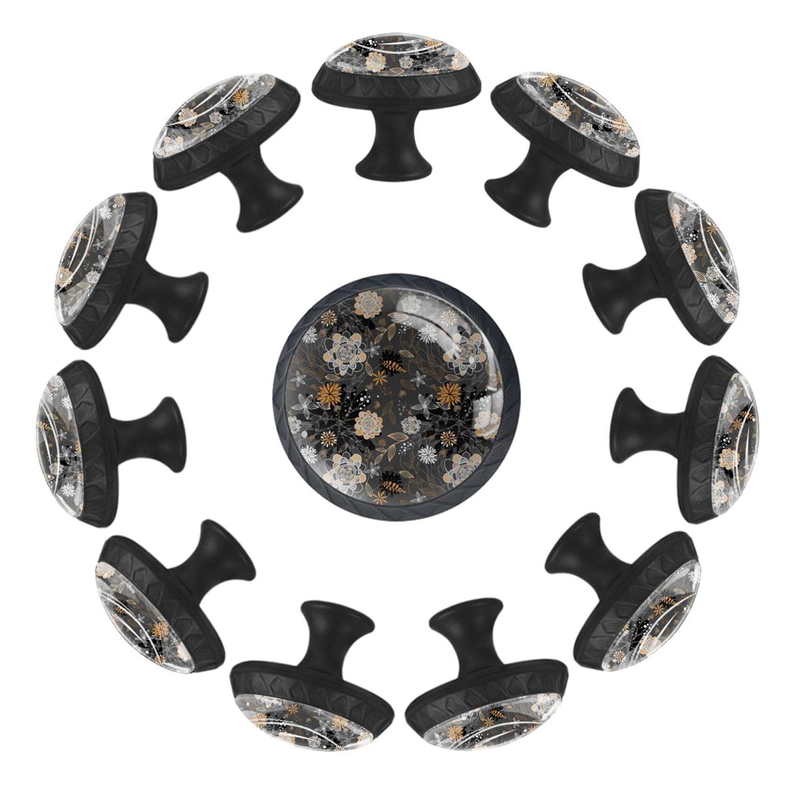 Boutons de tiroir ronds rétro abstraits pour commode de chambre