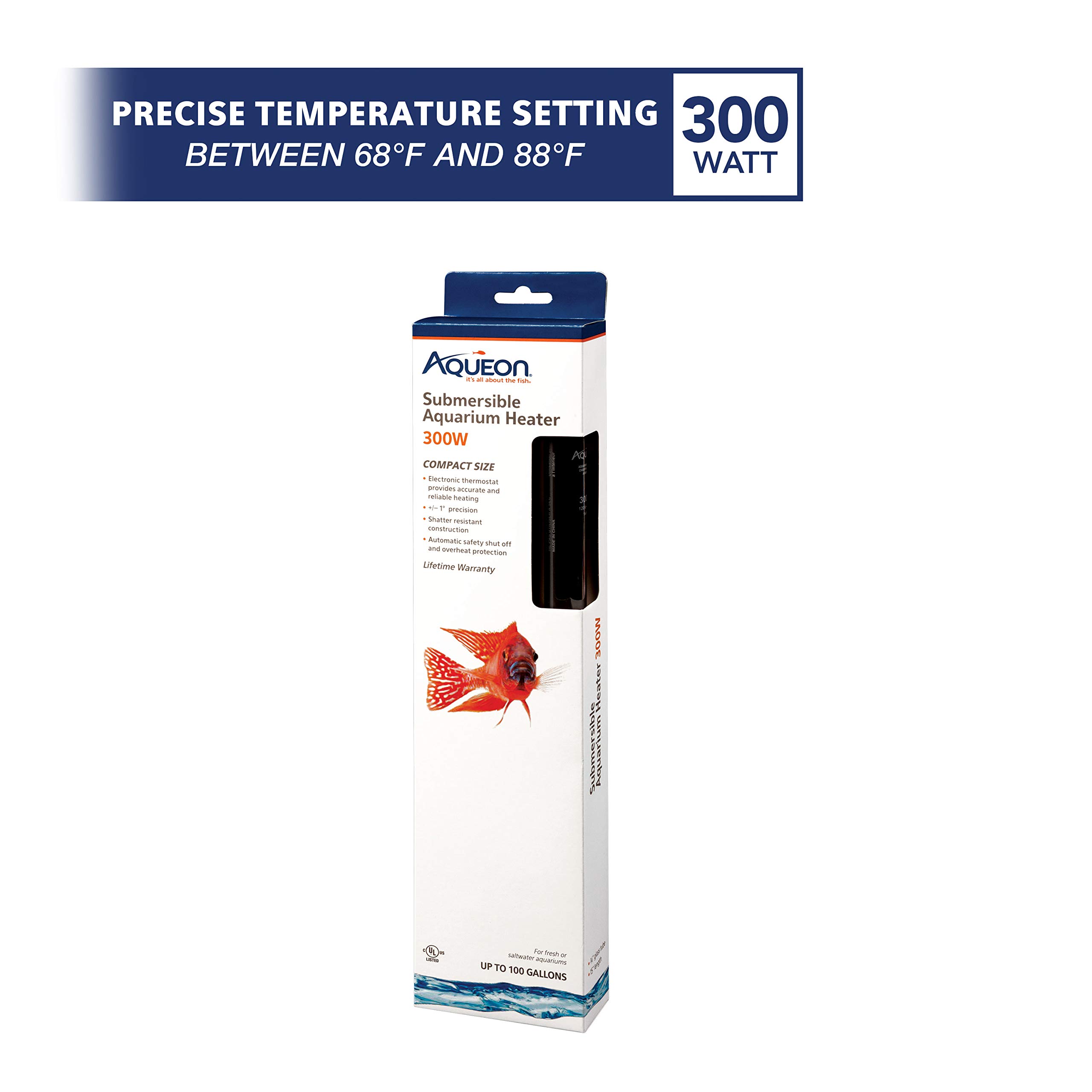 Aqueon Submersible Aquarium Heater, 300 Watts