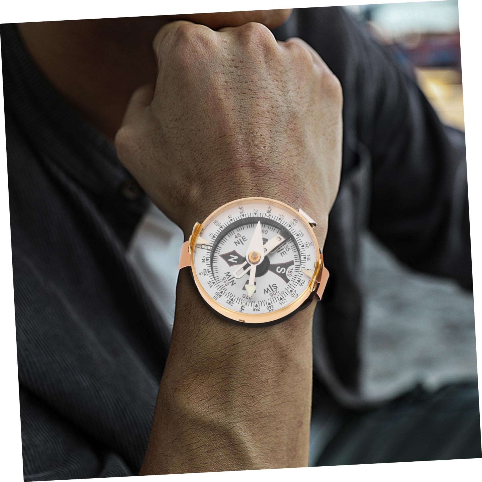 Yardwe orologio bussola orologio della bussola orientamento bussola tascabile attrezzatura da campeggio bussola marina bussola da escursionismo portatile fornitura campeggio Metallo