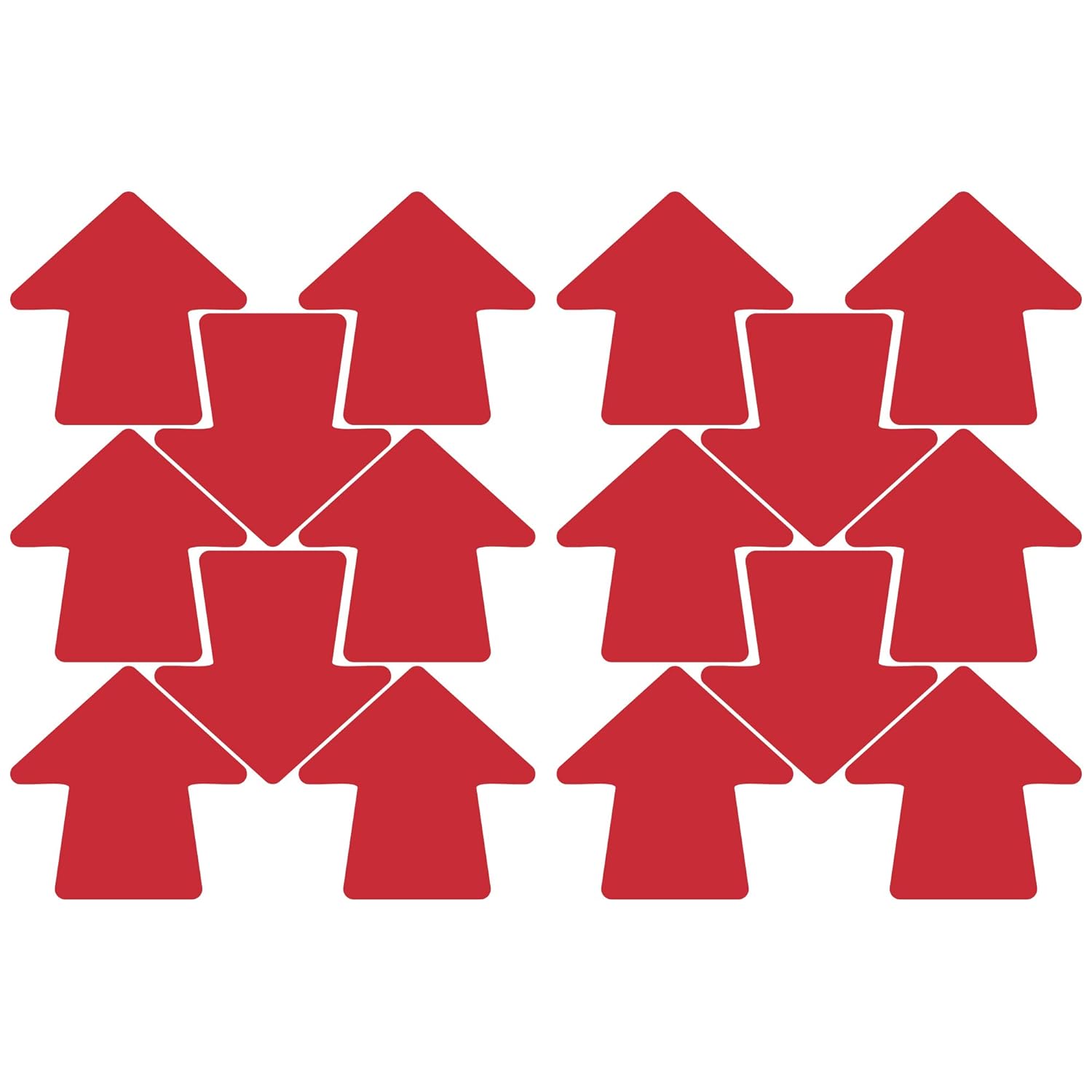 LiteMark 4 Inch Red Round Arrow Floor Decal Stickers, Removable Matte Finish Waterproof Vinyl Arrow Sign Decals for Traffic Flow, Retail Stores & Directional Signage 16 Packs