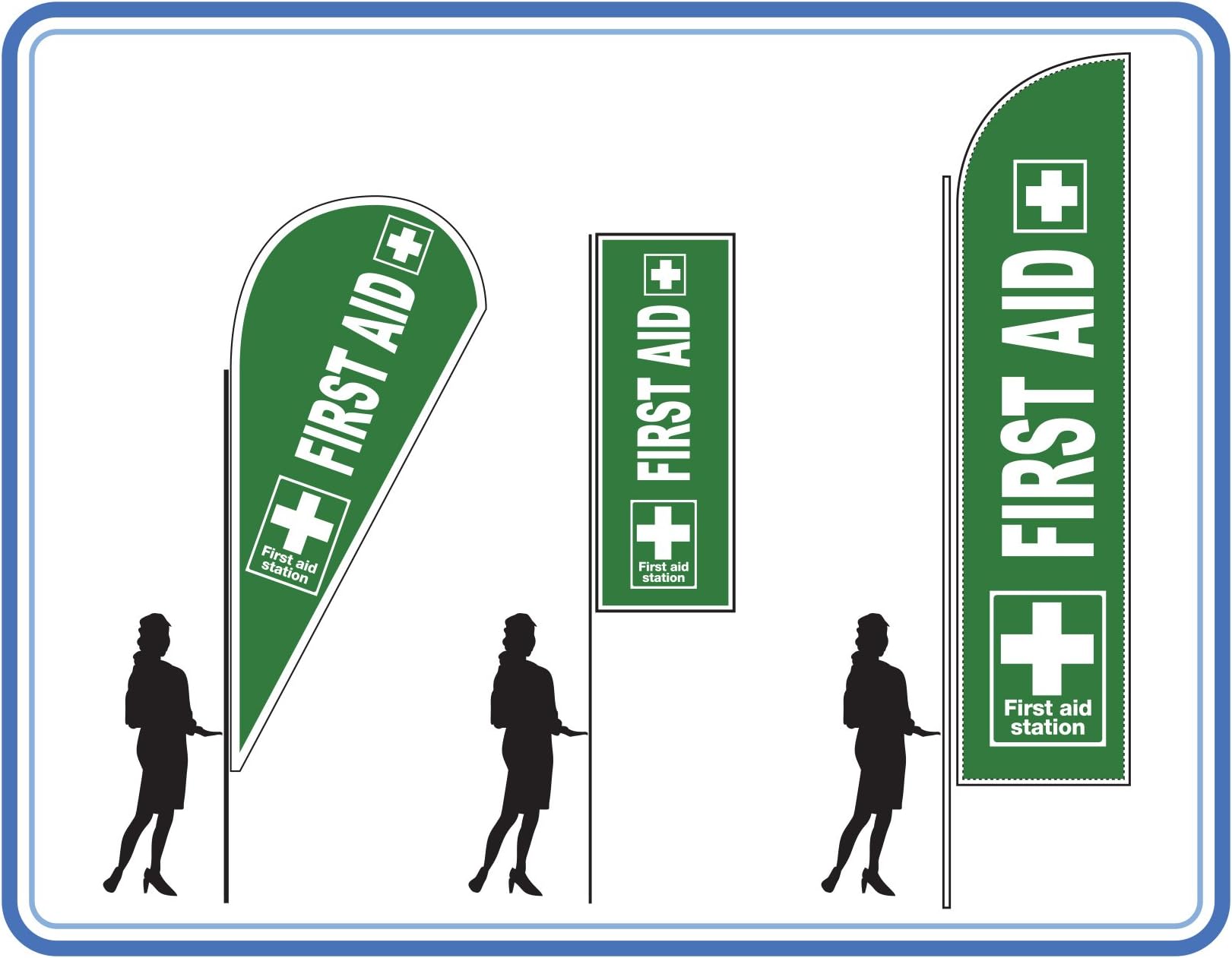 Pro Flag kit First Aid 2 with Multi Base (Pro Portable (180cm-300cm))