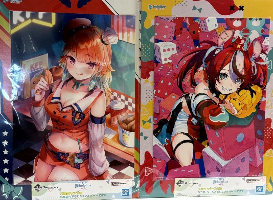 ホロライブ一番くじ ビジュアルボード 5枚セット風真・角巻・獅白・白