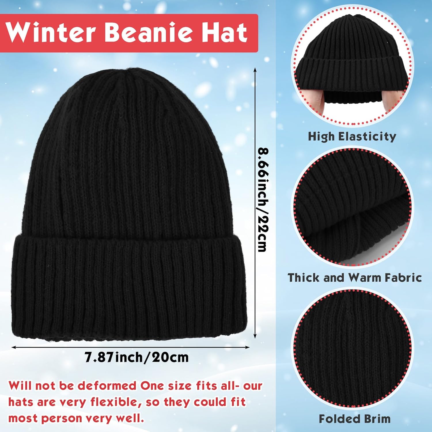 Winter Hats and Gloves Beanies Set Bulk Adults Women Men Unisex Knit Beanie Thermal Gloves for Homeless Gifts - Image 2