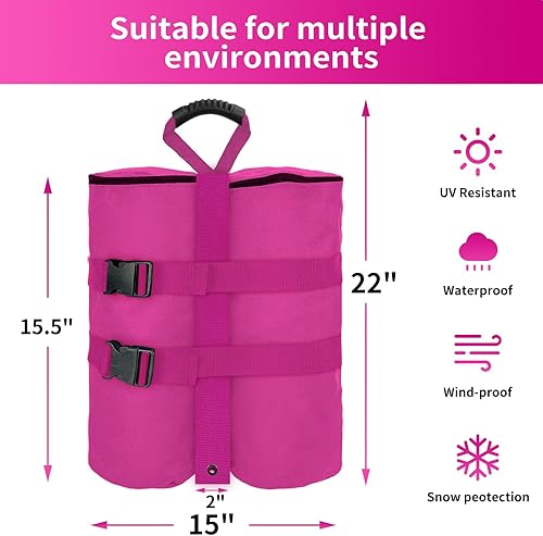 Miniatura 2 de Juego de 4 bolsas de peso para toldo, resistentes 1680D, bolsas de arena para tienda de campaña desplegable, toldo de refugio solar instantáneo al