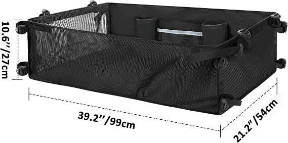 PGmoon Golf Cart Cargo Mesh Organizer Compatible with Yamaha, Club Car, EZGO, Golf Cart Storage Net with Adjustable Buckle Strap