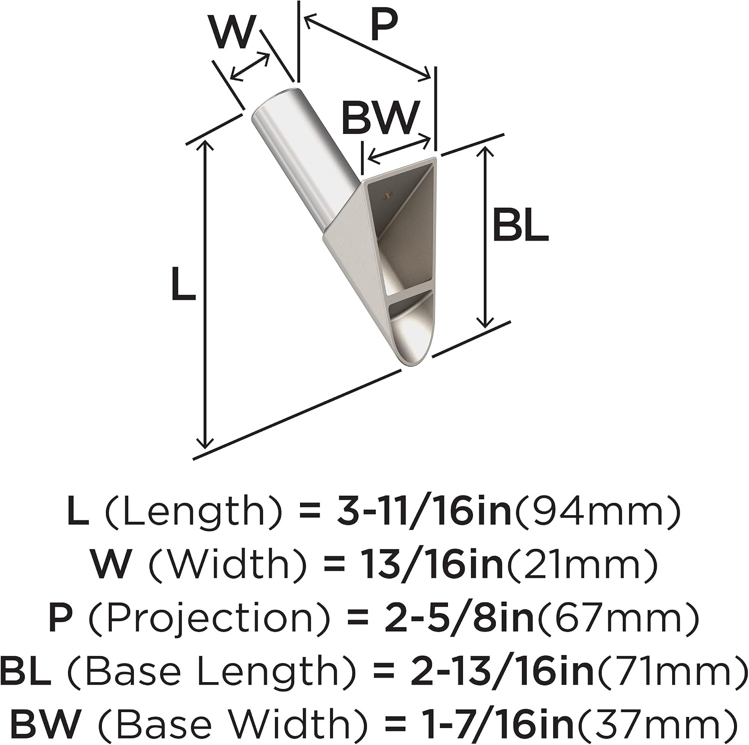 Amerock HBX37011G1026 | Acclivity Single Prong Decorative Wall Hook | Satin Nickel/Polished Chrome Hook for Coats, Hats, Backpacks, Bags | Hooks for Bathroom, Bedroom, Closet, Entryway, Laundry Room