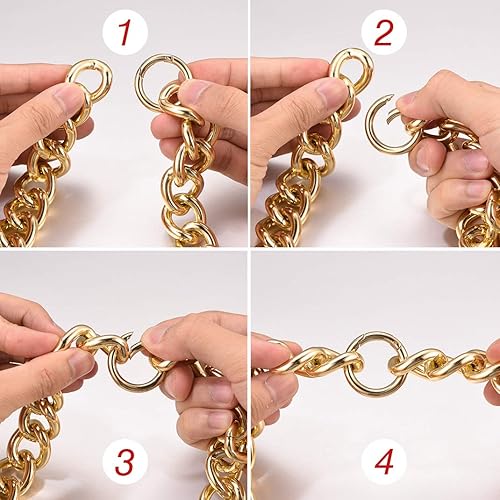 Miniatura 7 de GoldChic JEWELRY - Collar de eslabones cubanos gruesos para mujer, gargantilla gruesa de oro de 14 quilates, cadena cubana Hip Hop Miami, regalo de