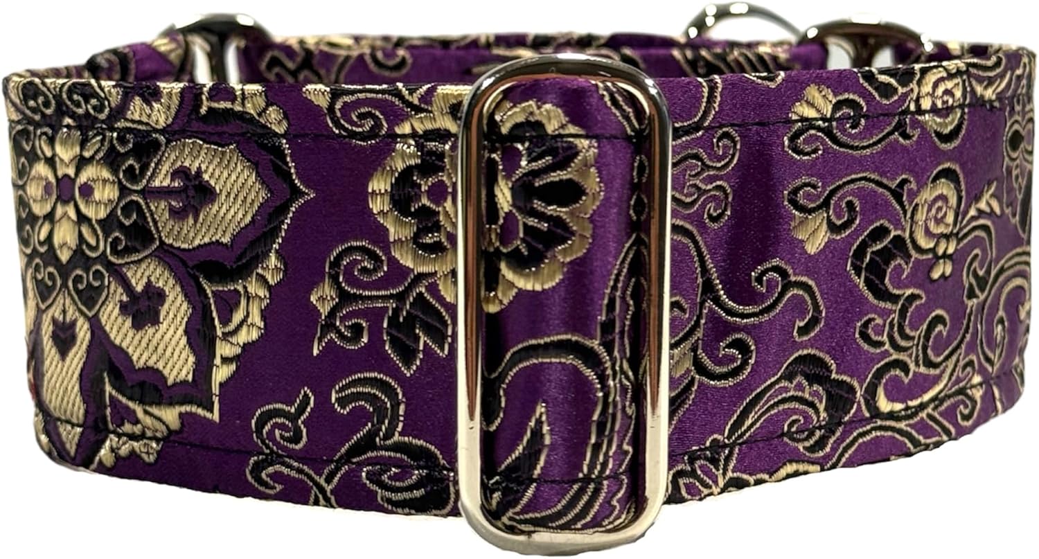 Extra Soft Martingale Dog Collar for Greyhound Saluki Whippet and Other Breeds with Similar Neck 2" Wide (14"-18") Matching Leash Available