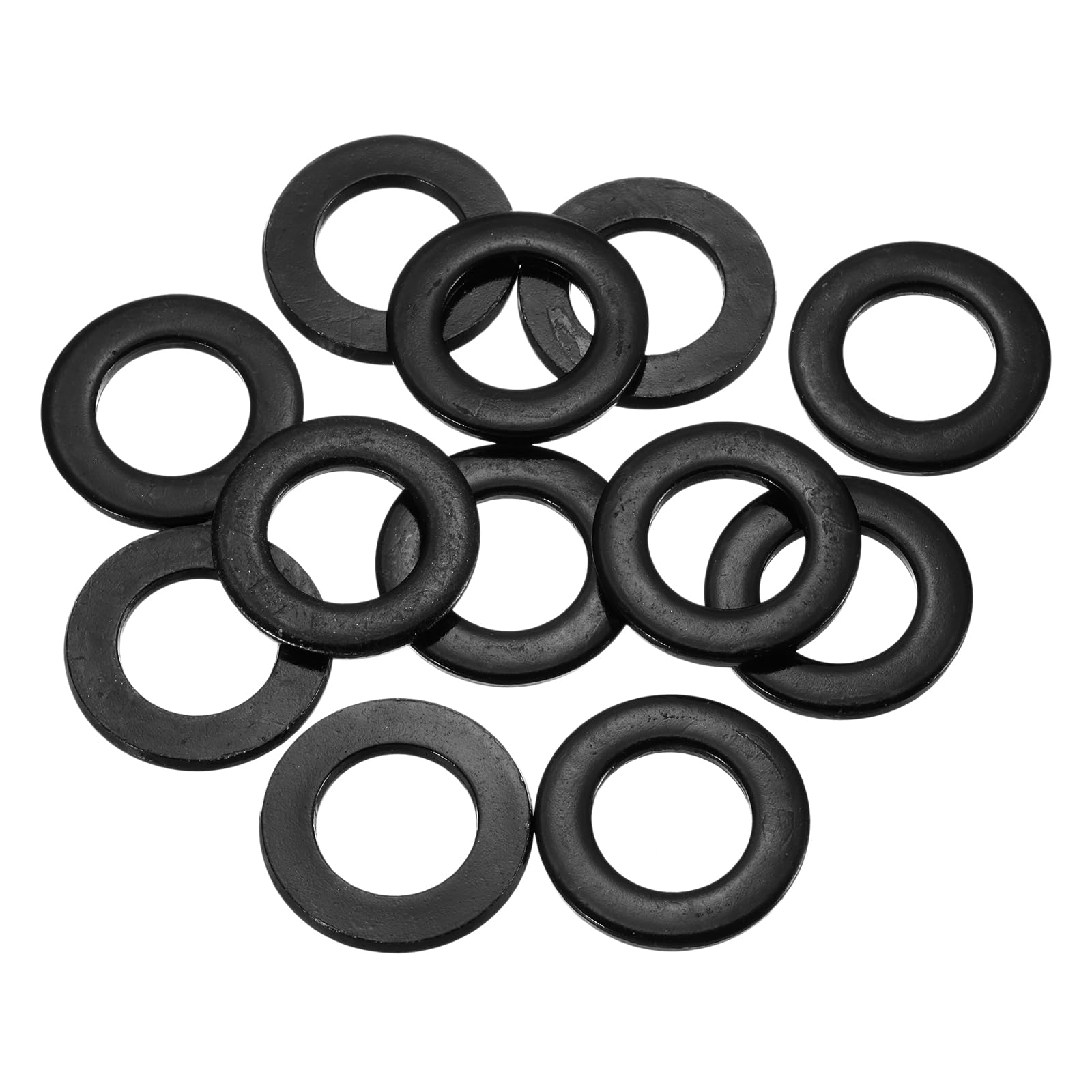 sourcing map 12 Pcs M16 ID x 30mm OD Flat Washers, 304 Stainless Steel Metal Washers Black Zinc Sealing Crush Rings for Screws and Bolts