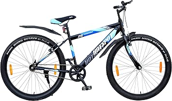 Wifi Hotspot 26 Inches Single Speed Bicycle for Men Woman and Adults, with 17 Inch Steel Frame, Hi-Traction 2.40 Tyres, V Brakes (Blue Black, Hotspot 26T)