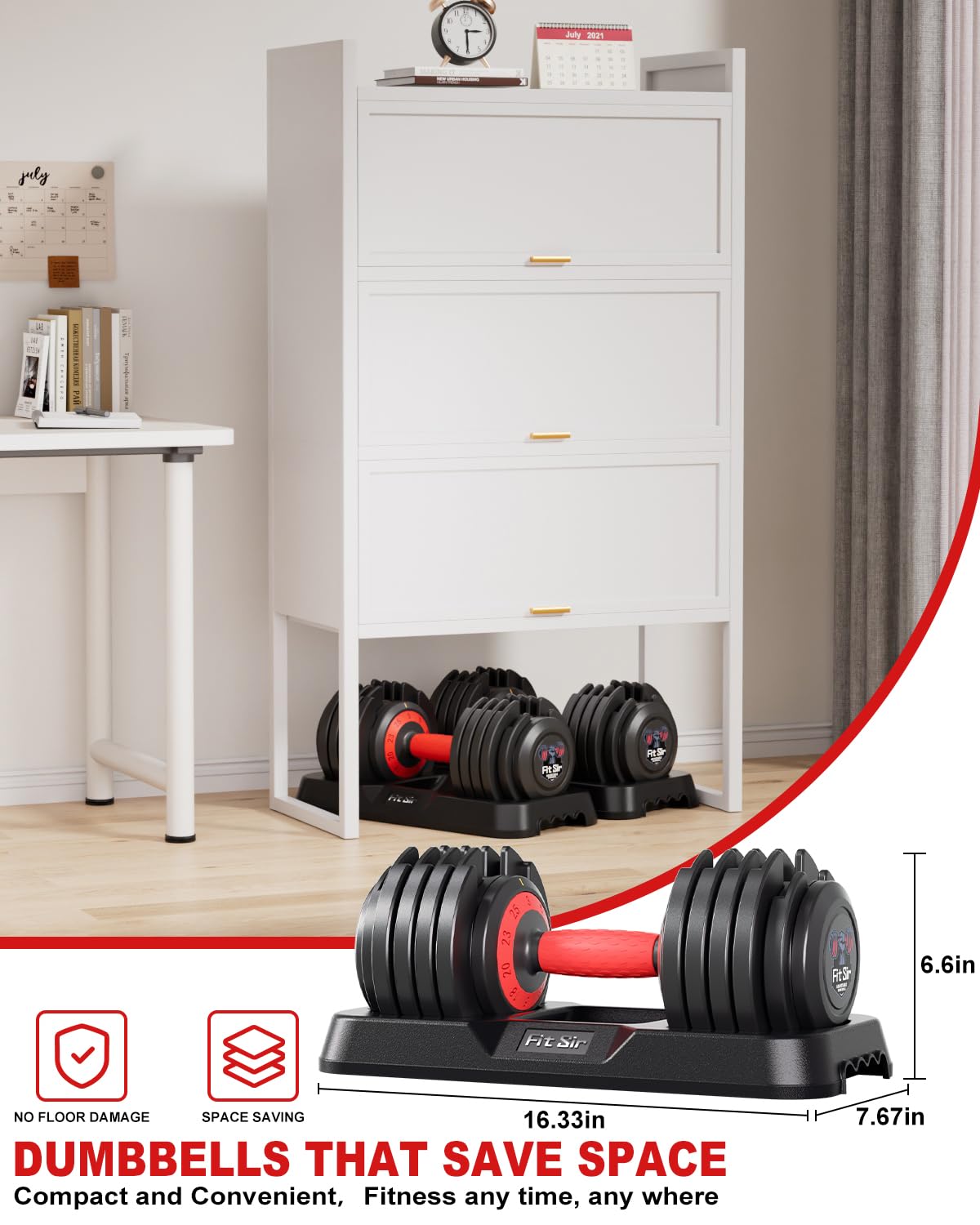 Adjustable Dumbbell Set, 10-in-1 25LB/50LB/90LB Ajustable Dumbbells with Safe Locking System, Enclosed Storage Tray, 1 Sec Fast Adjustment, Comfortable Non-Slip Textured Grip, Suitable for Home Gym Workouts Men and Women