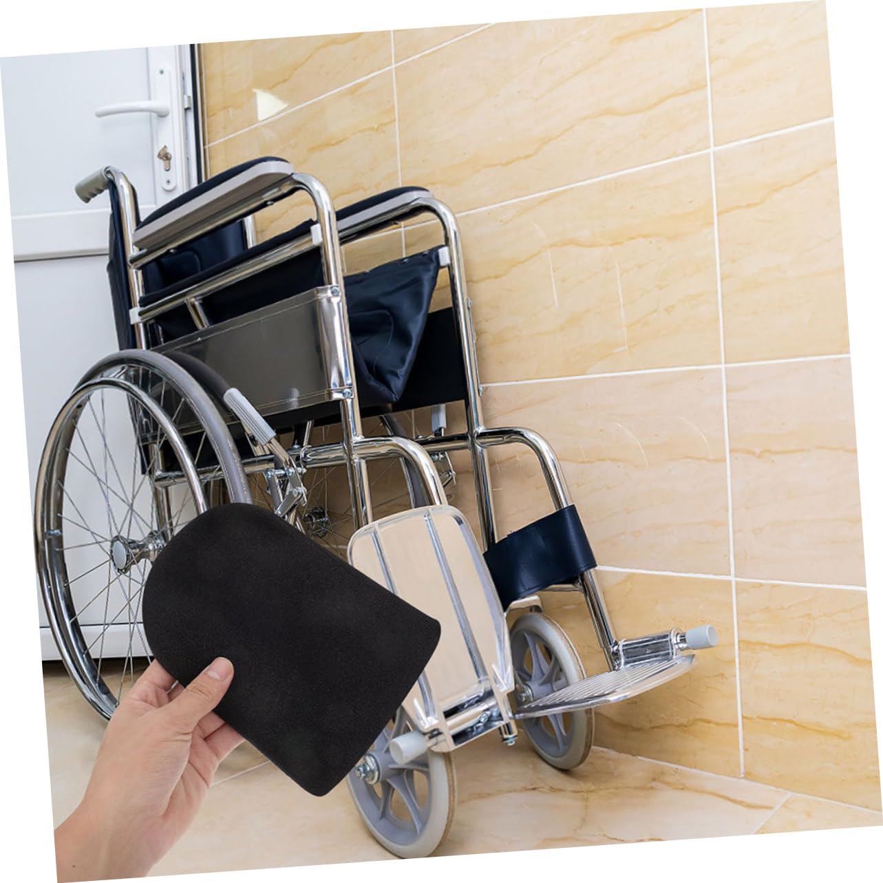 4piezas Fundas para Reposapiés de Silla de Ruedas para Personas Mayores Almohadillas Antideslizantes Suaves Protectoras para Reposapiés de Uso Diario