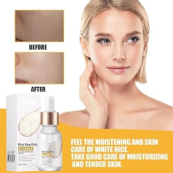 Rice Raw Pulp Face Serum Set, White Rice Whitening Cream With Rice Extract, Anti Aging Face Essence, Moisturize Anti-wrinkle Shrink Pores