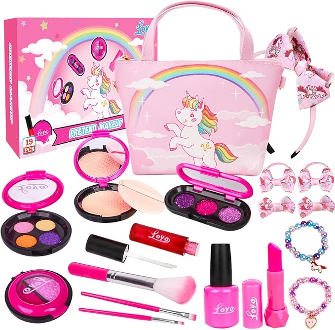 Kids Pretend Play Makeup Kit Fake Makeup Set Cosmetics Kit Toys with