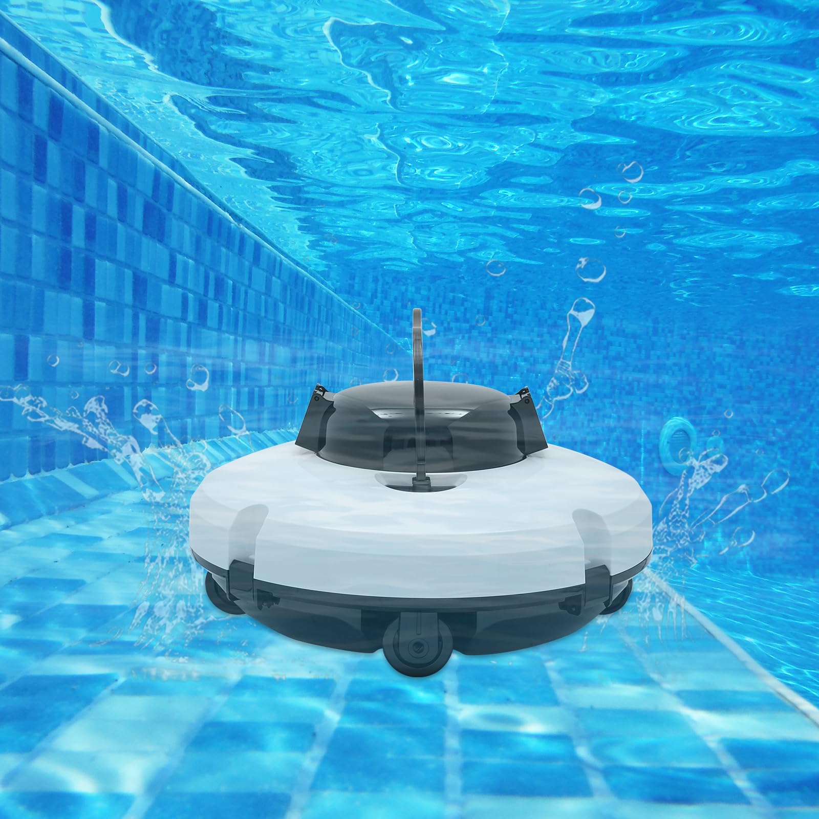 abelloser - Pulitore per piscina, batteria da 120 minuti, per pavimento e parete, 300 m²