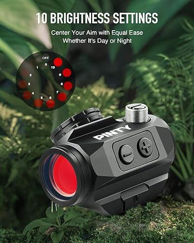 Vista 10 de PINTY Óptica refleja de visión de punto rojo con múltiples retículas, alcance táctico compacto para riel Picatinny, pistola, Airsoft