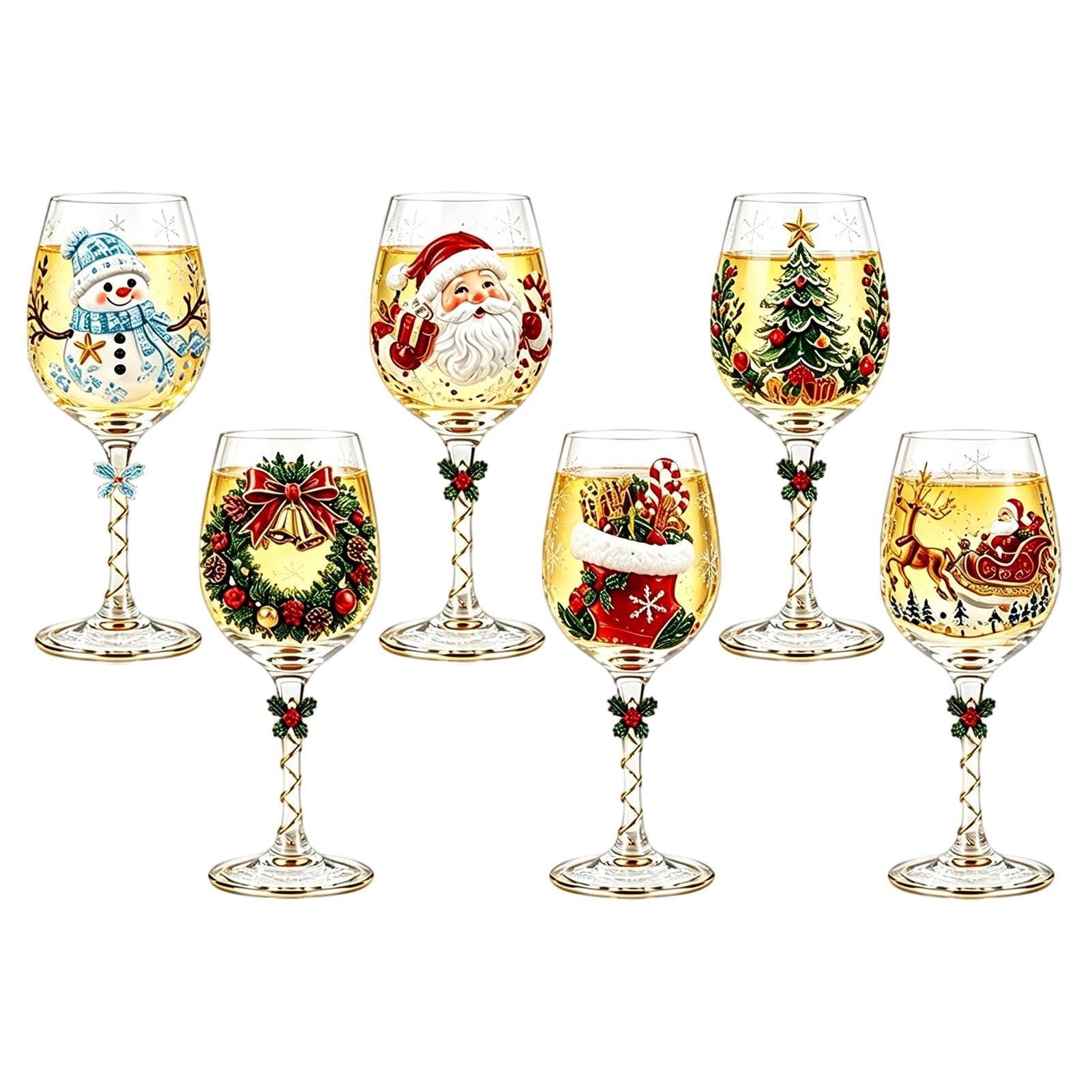 Set di confezioni regalo della collezione di bicchieri da vino di Natale 3D