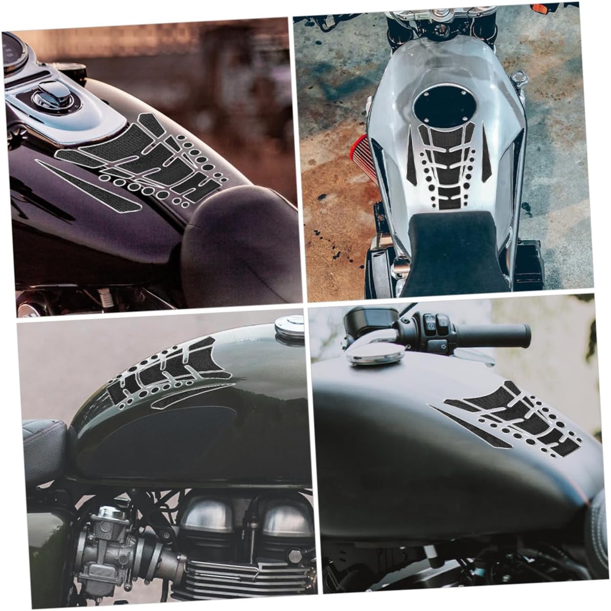 VOSAREA 2pcs Motorcycle Tank Covers Gas Cap Sticker Fuel Tank Decal Easy DIY Install Multiple Styles
