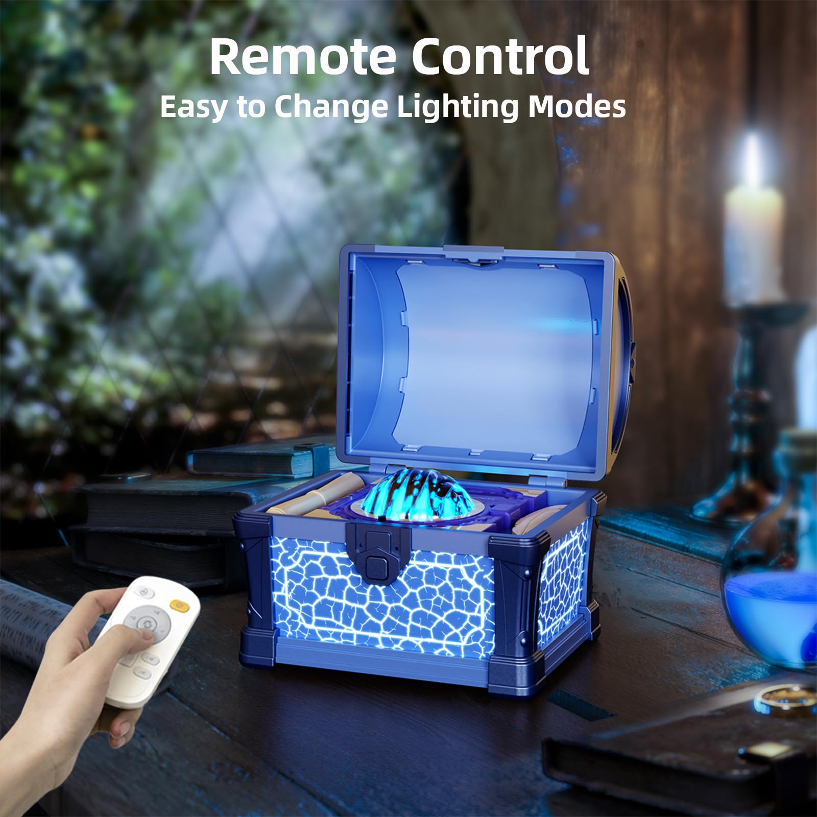 Magical Treasure Chest Night Light with Northern Lights Projector