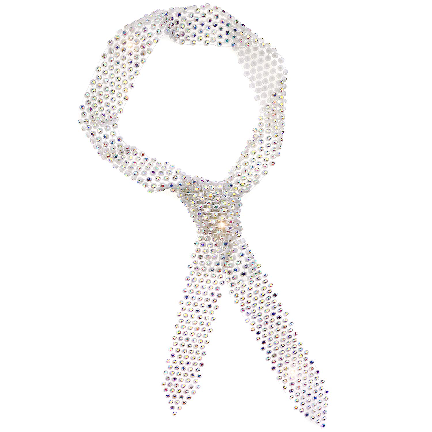 GlamorstarRhinestone Neck Tie Glitter Sparkle Long Thin Women Scarf Neckerchief