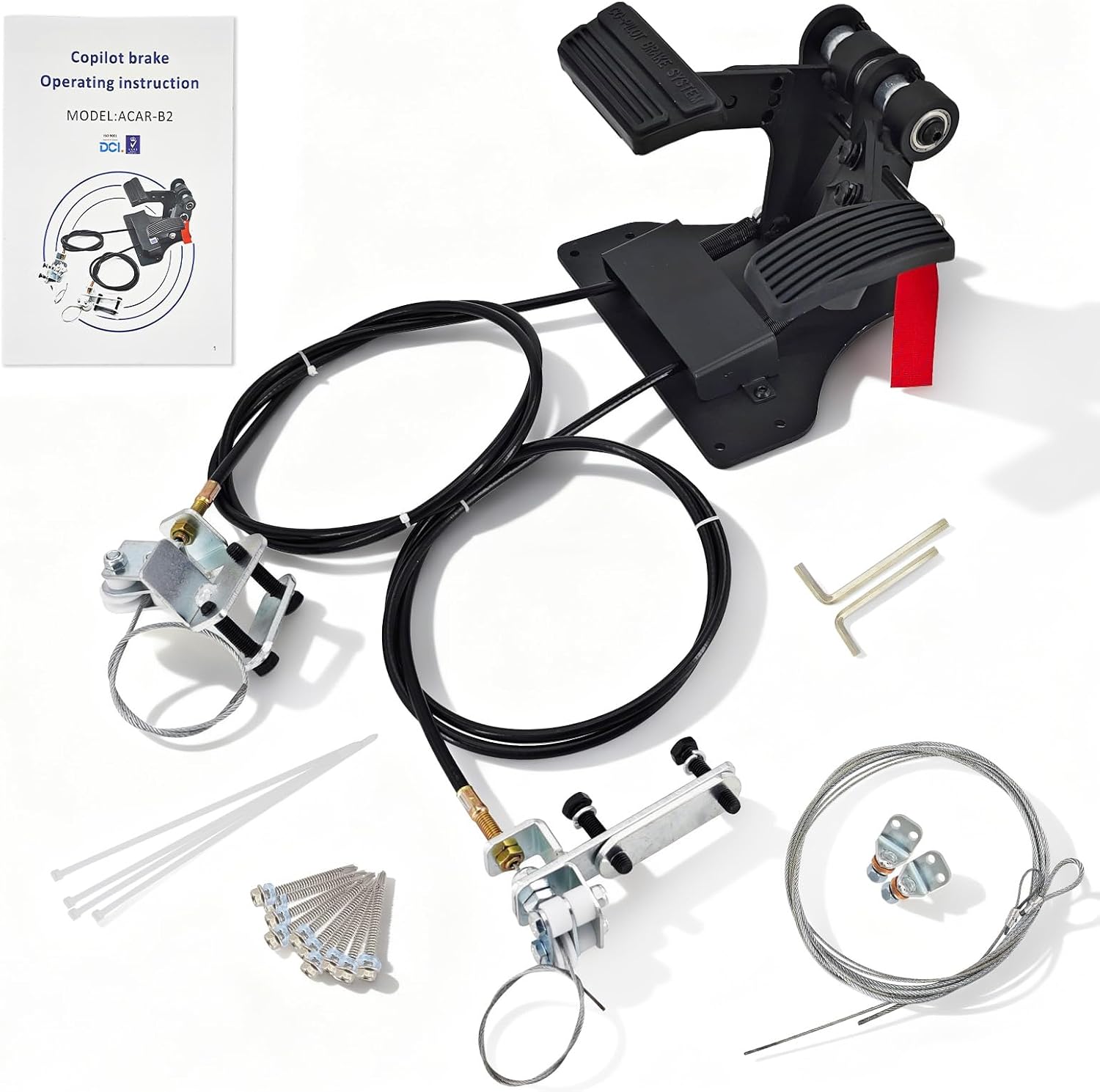 ACAR-B2 Right Hand Drive Conversion Kit - Passenger Side Dual Gas and Brake Pedals for Driving School/Instructor Car, Universal Fit for RHD Vehicles, Easy Installation