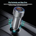 USB C Car Charger, Bangfun 36W Dual USB Car Charger Adapter PD&QC 3.0 Fast Charge Car Phone Charger 12V Cigarette Lighter Adapter Plug for iPhone 16/15/14/13/12/11 Pro Max, Samsung A13/A53/A54 (Grey)