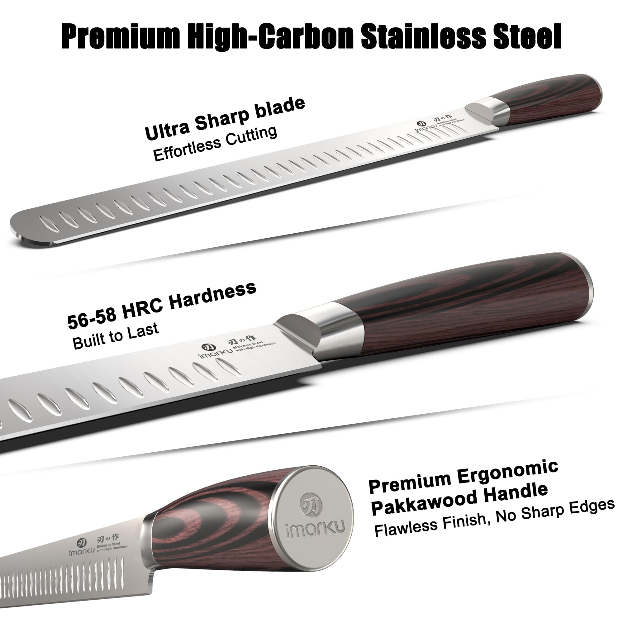 imarku Brisket Knife - 12 Inch, Japanese High Carbon Stainless Steel — Amazon image 5