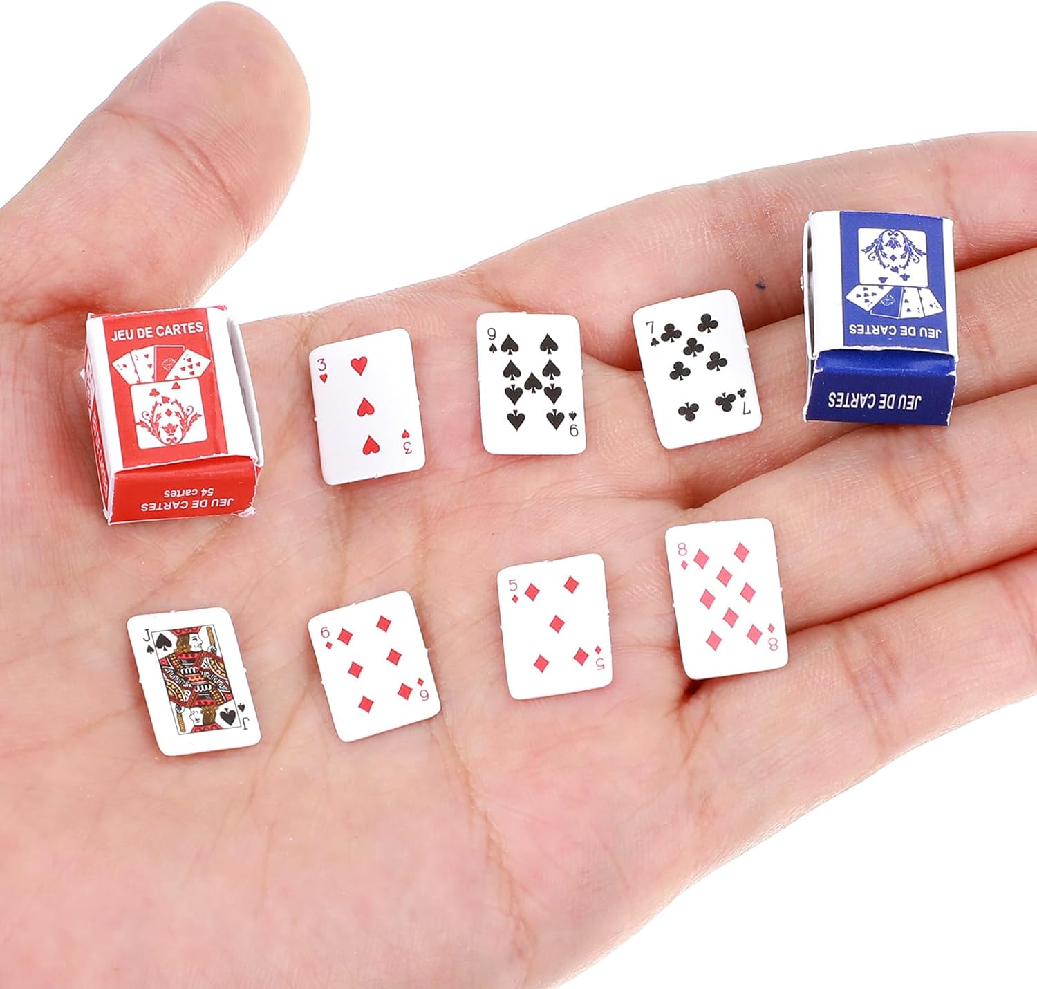 3 Copies Mini Playing Cards 0.59in Miniature Mini Deck of Cards Party Spoof Fun Tiny Decks of Playing Card Travel Poker Card for Adults Party Favor