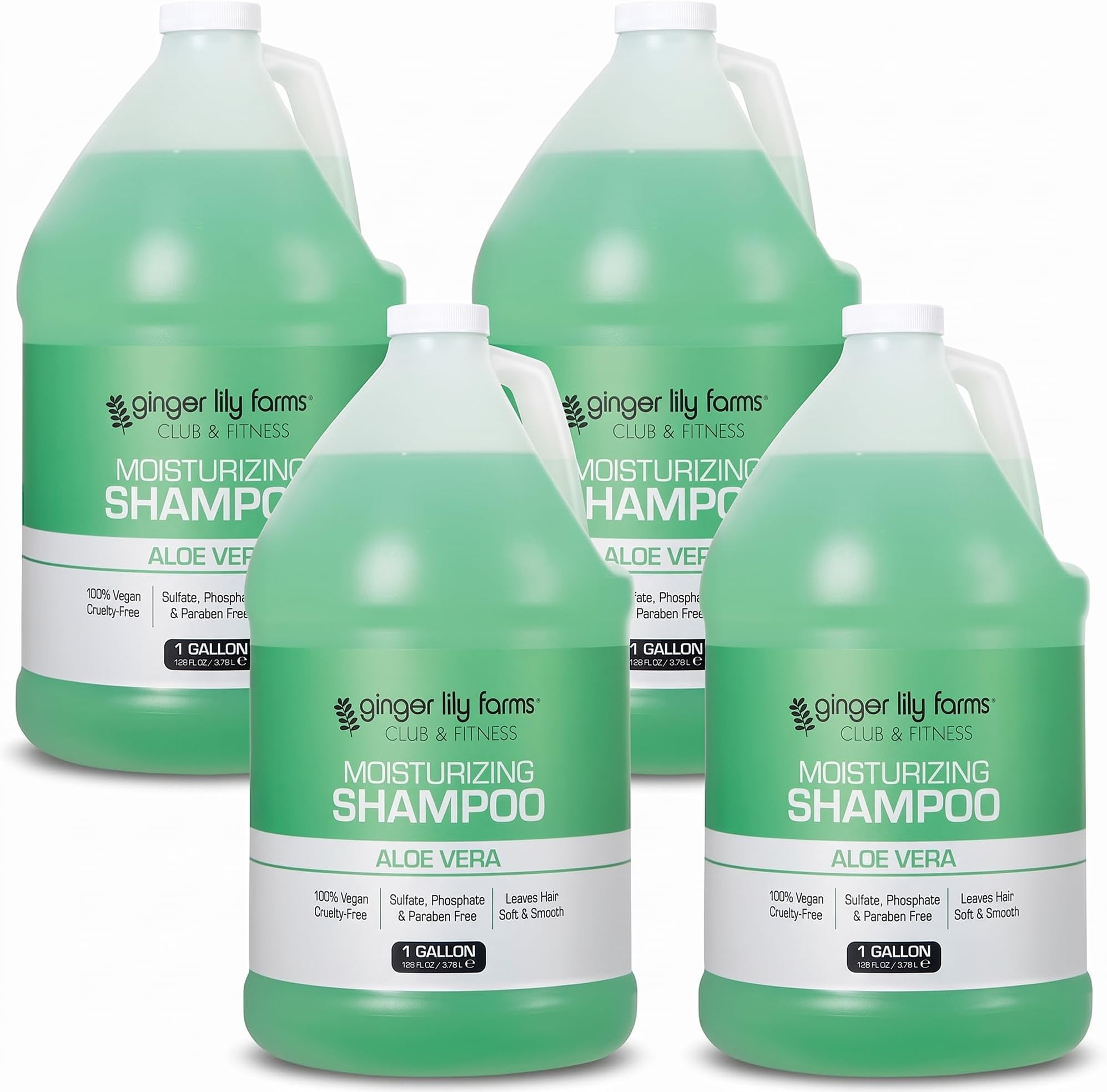 Ginger Lily Farms 4pk/1 gal Moisturizing Shampoo, Aloe Vera Scent