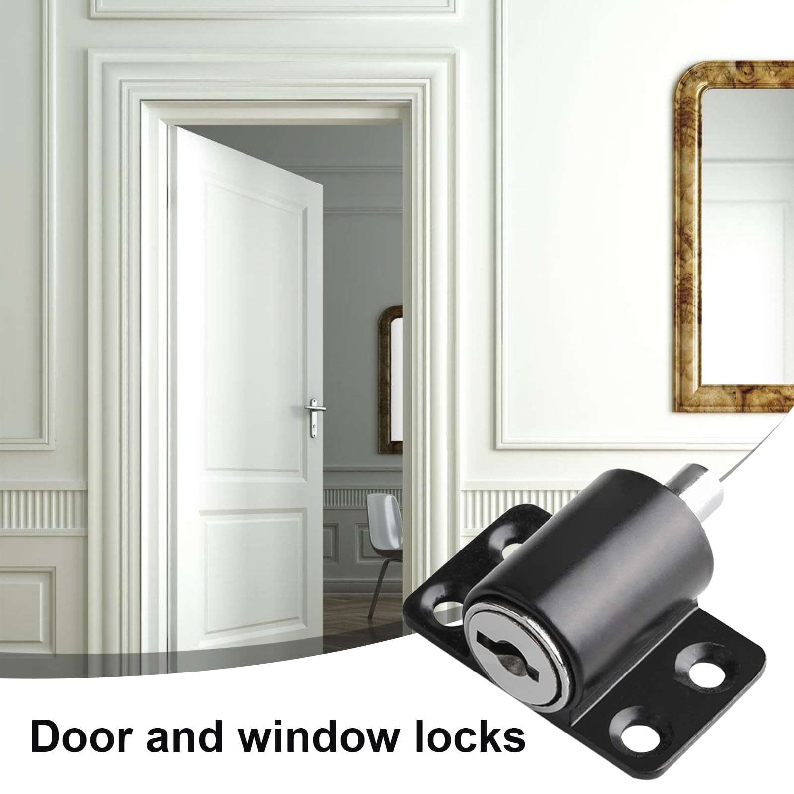 Cerradura de seguridad para ventana, Cerradura para puerta de ventana, de seguridad a prueba de niños para puerta corredera, Topes de ventanas para el hogar, cerraduras de puertas corrediz con llave — view 3
