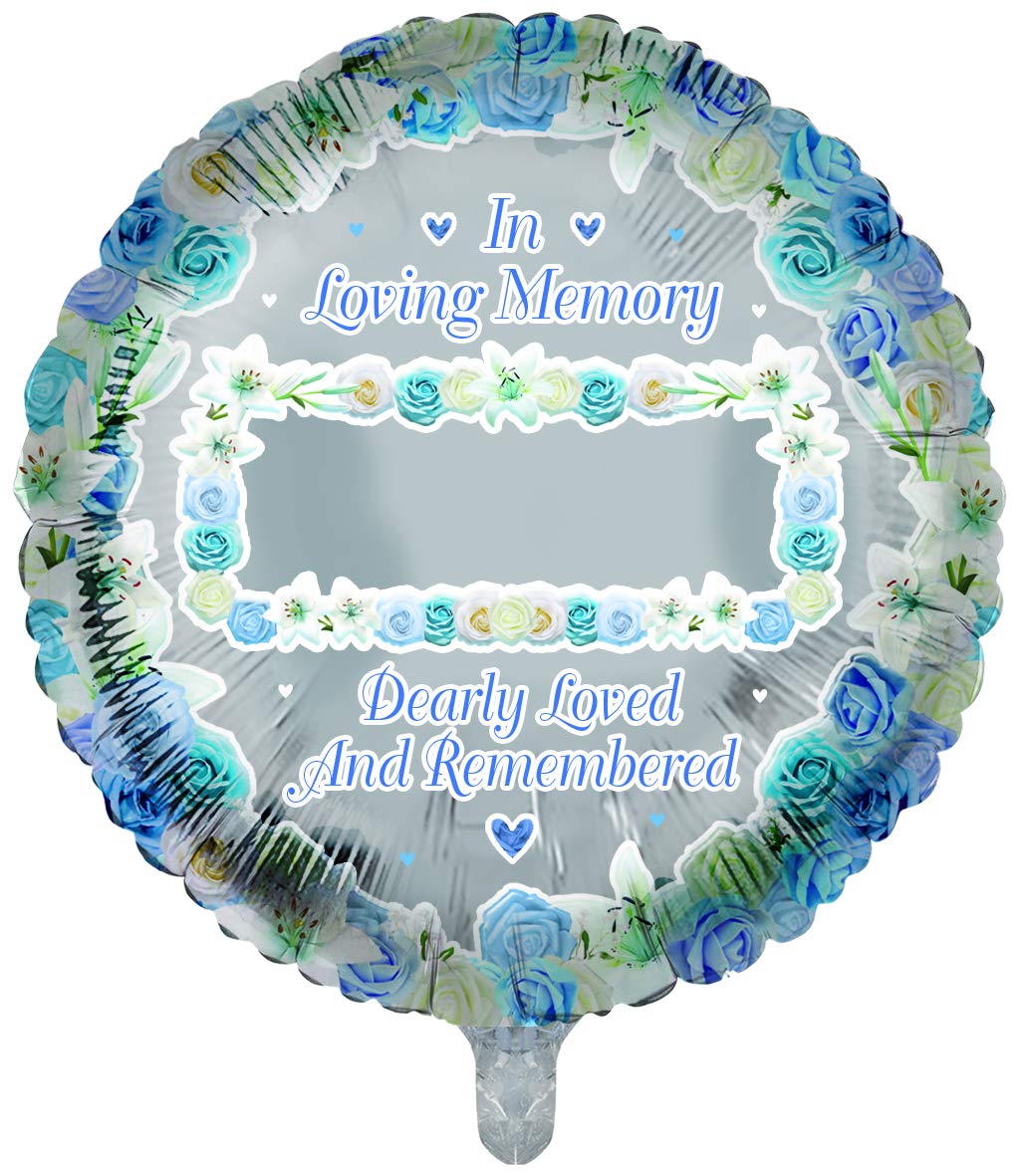 18inch Round Personalised Male Blue Remembrance Balloon