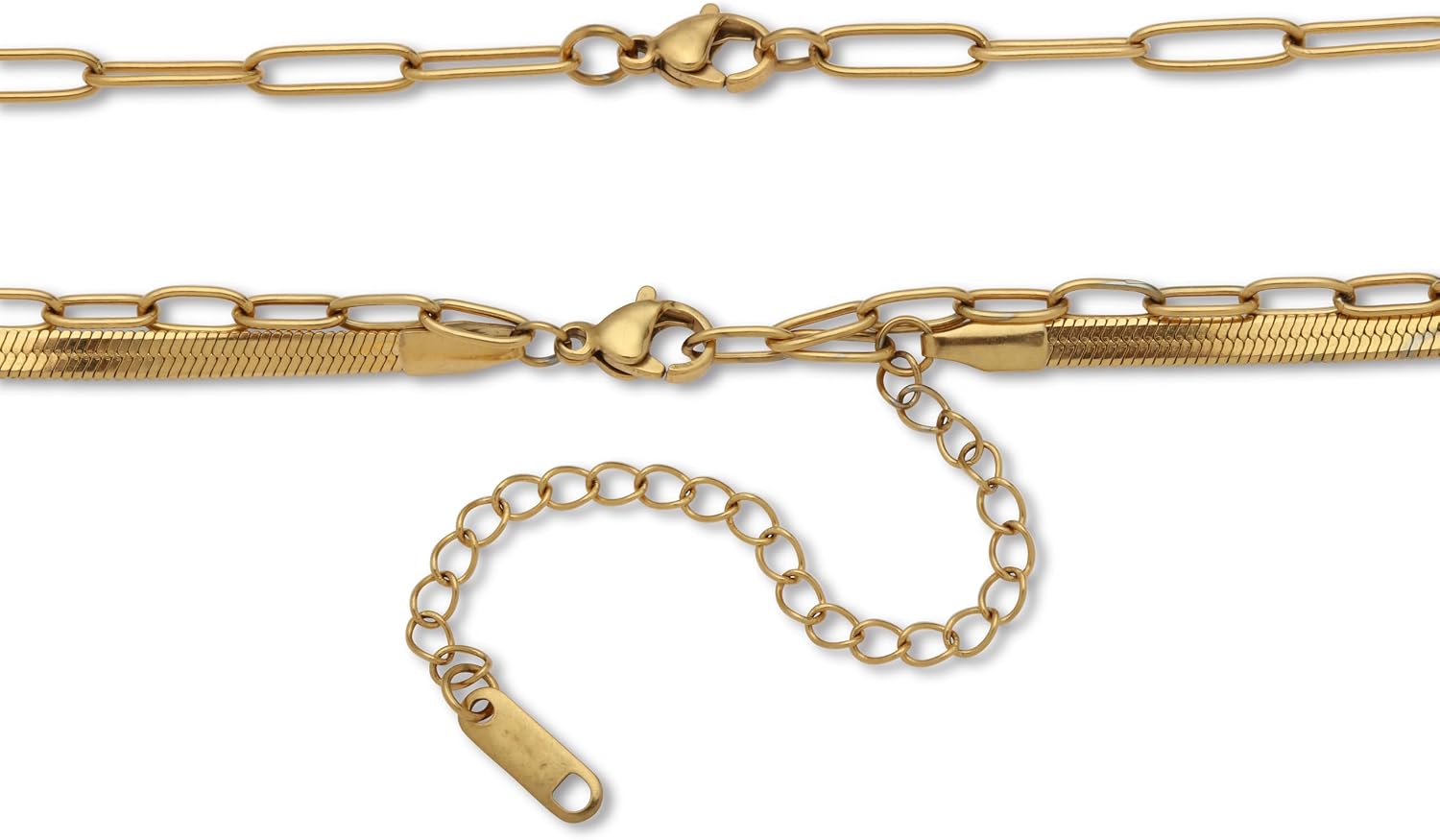 PalmBeach Yellow Gold Ion Plated Stainless Steel Enamel Crystal Compass Pendant, Multistrand Layered Necklace Set, 16-19 inches
