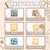 Vista 4 de FUNGYAND Juego de cortador de sándwich, caja Bento todo en uno, kit completo de suministros y accesorios, incluye cortadores de pan sándwich