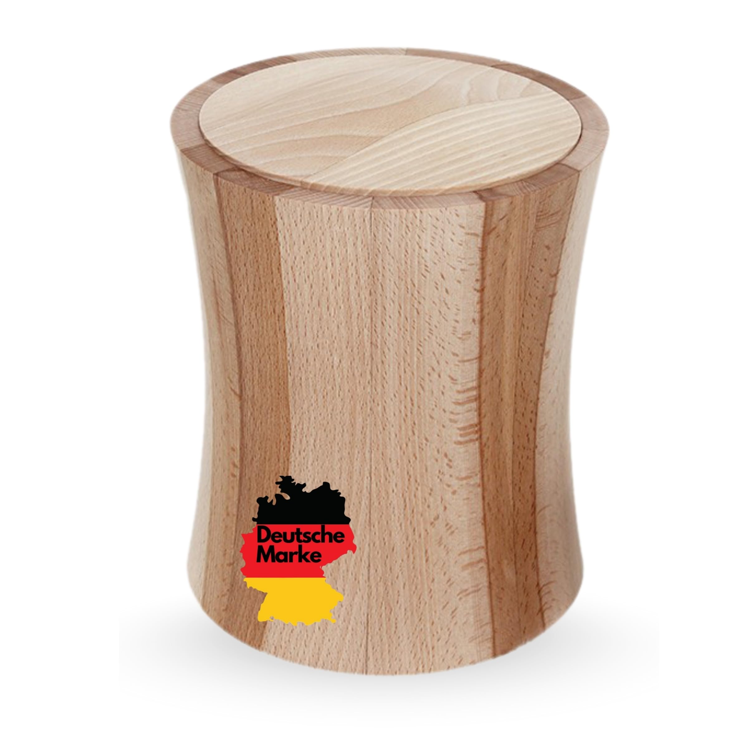 AROBA Handgefertigte Urne aus Buchenholz in Zylinderform – 5 L Volumen für Menschliche Asche – Natururne für Aschekapsel – geölt, schadstofffrei, schlicht, nachhaltig & stabil