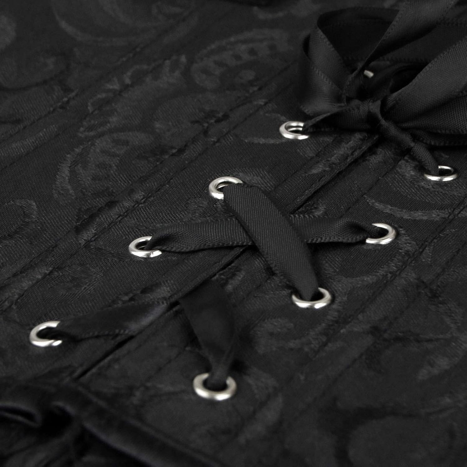 Charmian Women's Steampunk Gothic Elegant Off Shoulder Jacquard Overbust Corset Top - Image 5