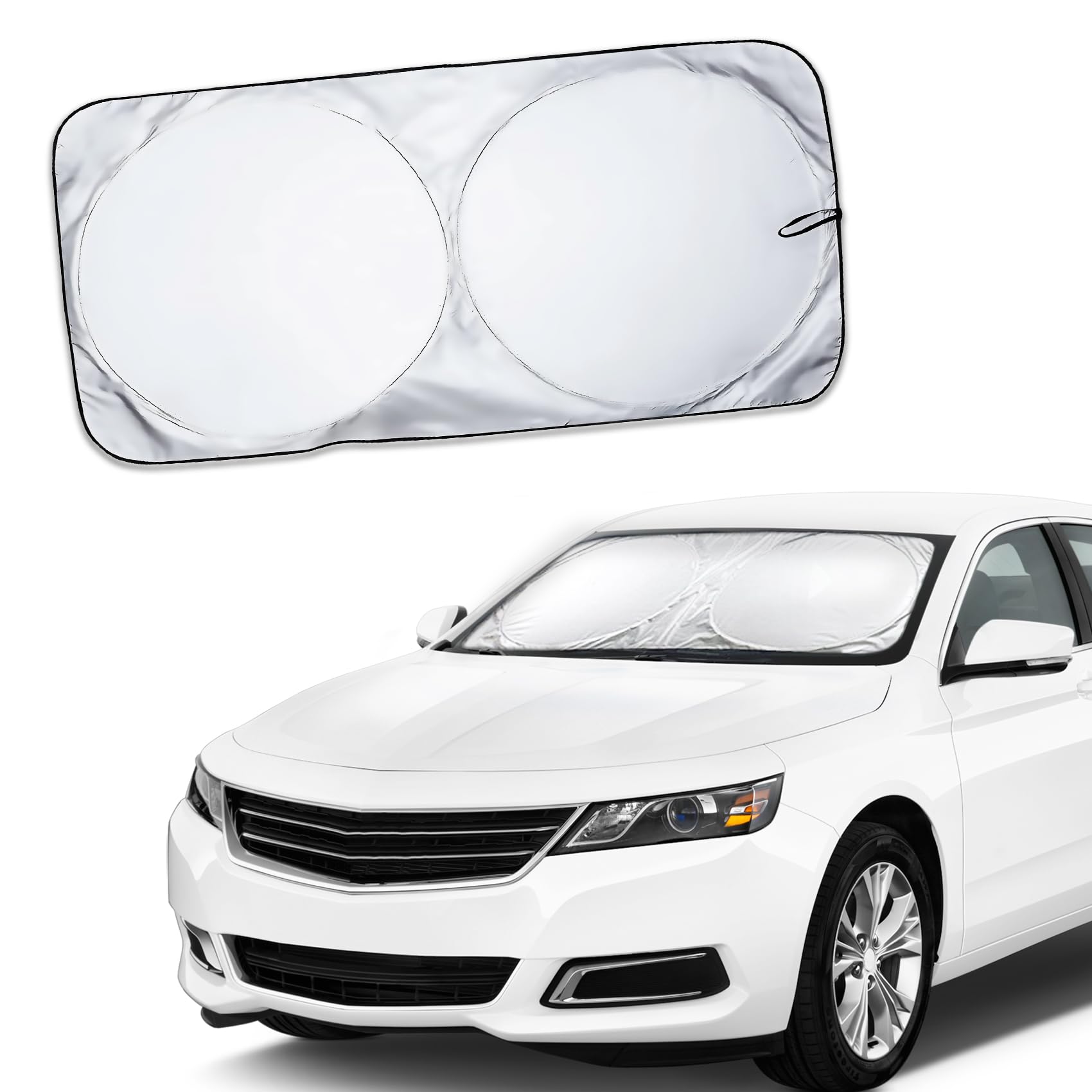 deemars Parabrisas del Coche, Ventana del Coche Cubre con la Bolsa de Almacenamiento, Sombrilla Ofrece Protección Definitiva para el Interior del Coche para Mantener el Coche Fresco (59"x27.56")