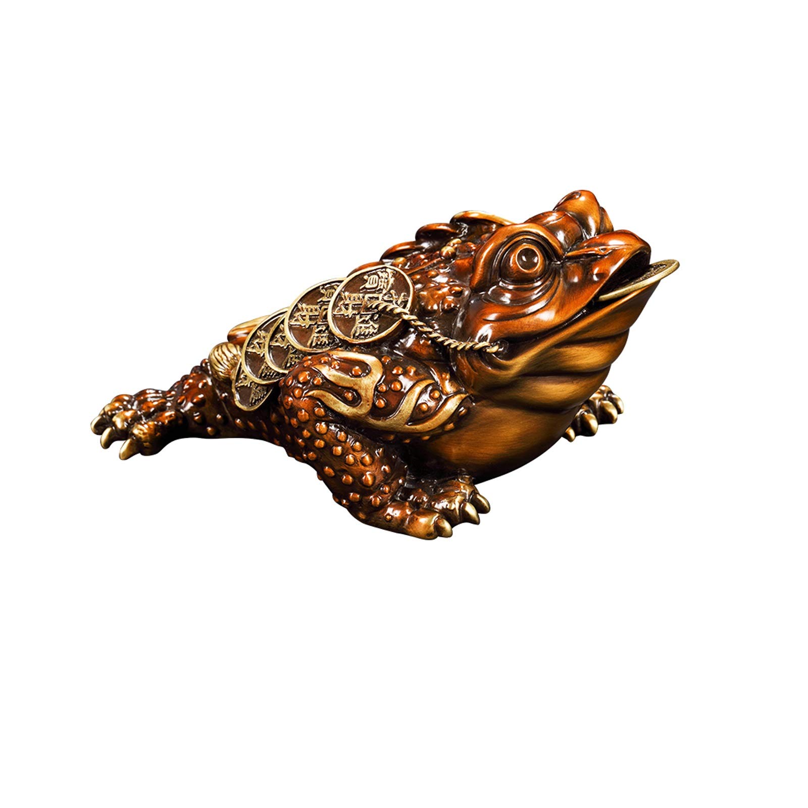 Statue Feng Shui haut de gamme : crapaud doré en cuivre pur pour maison et bureau