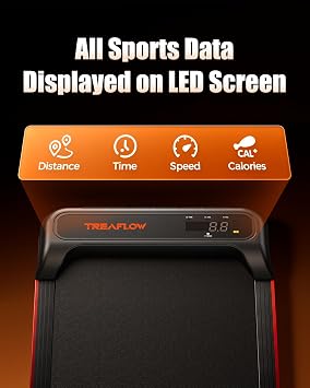 TREAFLOW Walking Pad,Treadmill with Incline for Home Office, 2.5HP Portable Under Desk Treadmill with 265 Lbs Capacity,Remote Control, Led Display