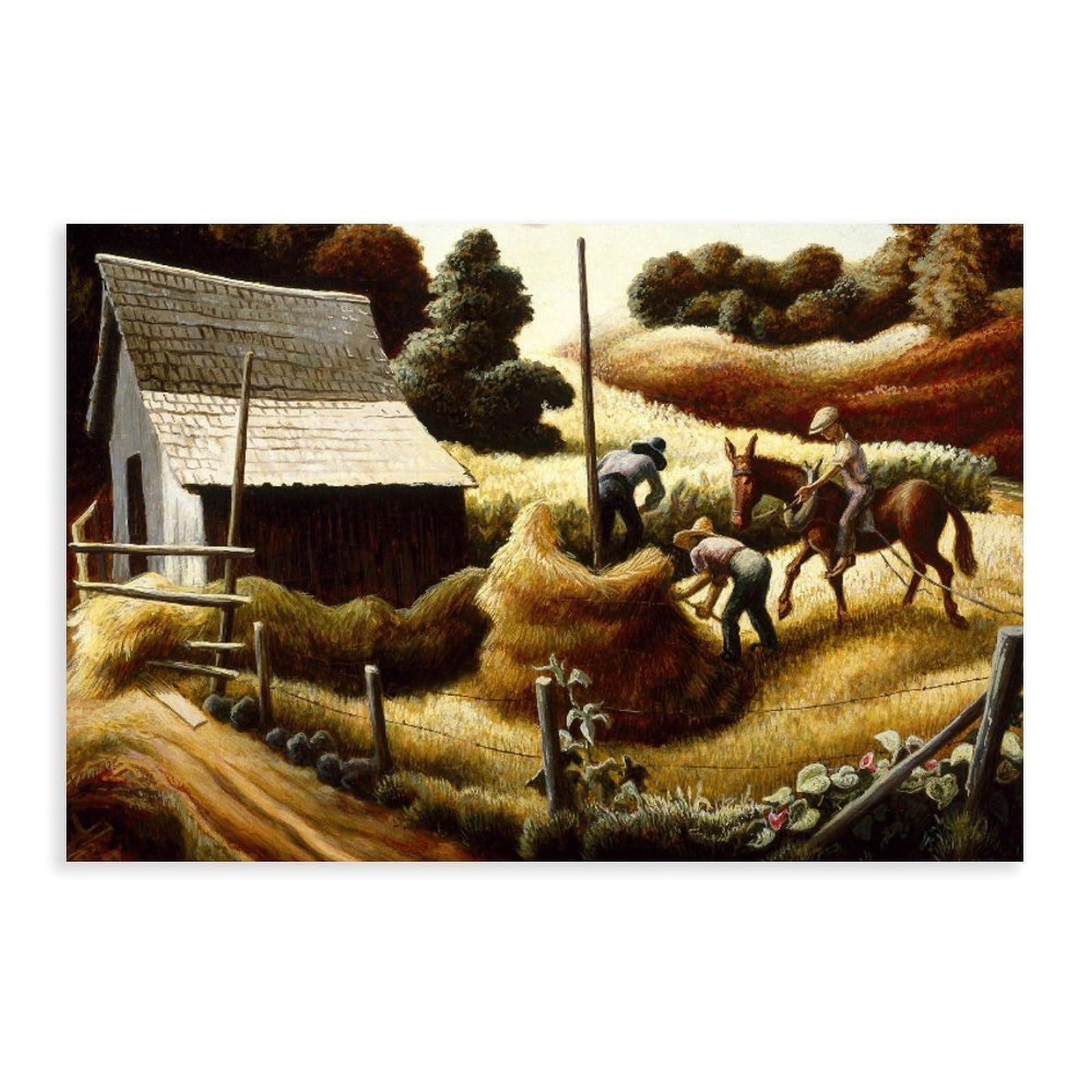 WCYB Haystack Thomas Hart Benton Posters Prints Canvas Deco Paintings Wall Art Unframe 16" L X 24" W