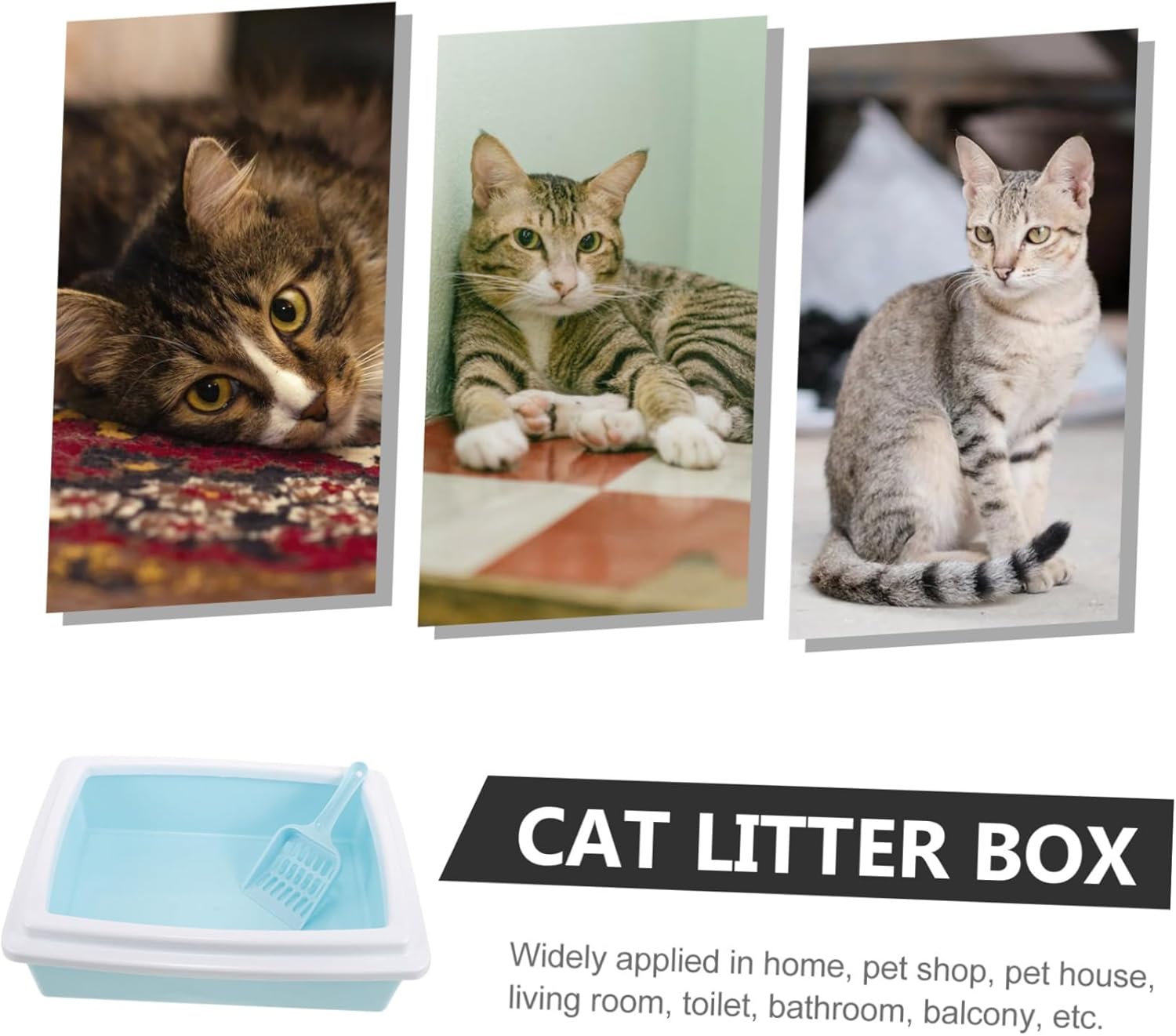 Semi-Closed Cat Litter Box with Scoop Travel-Friendly Design Low Entry for Easy Access Durable Material for Indoor Use and Small Animals