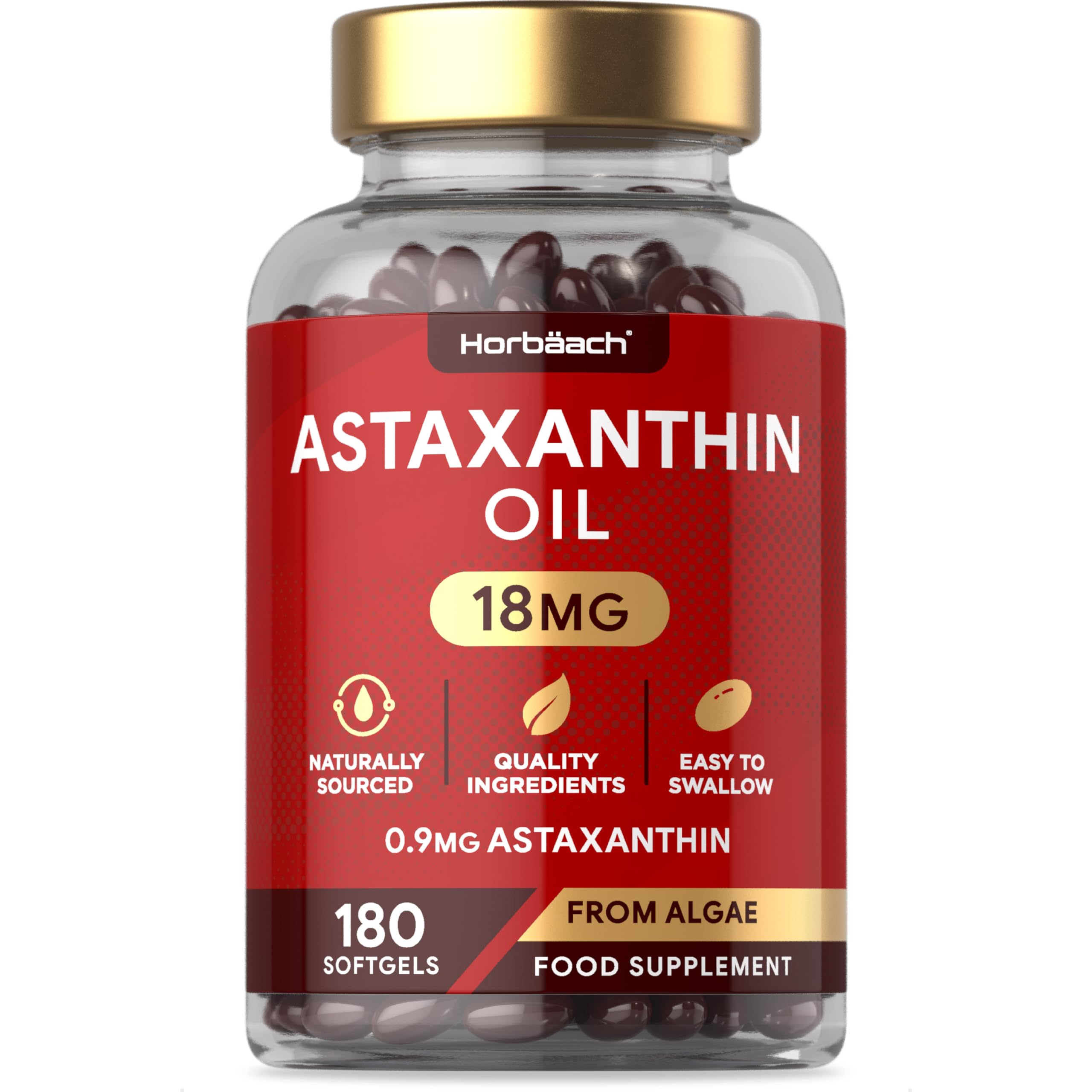 Buy Astaxanthin Supplement 18mg 180 Easy to Swallow Softgels