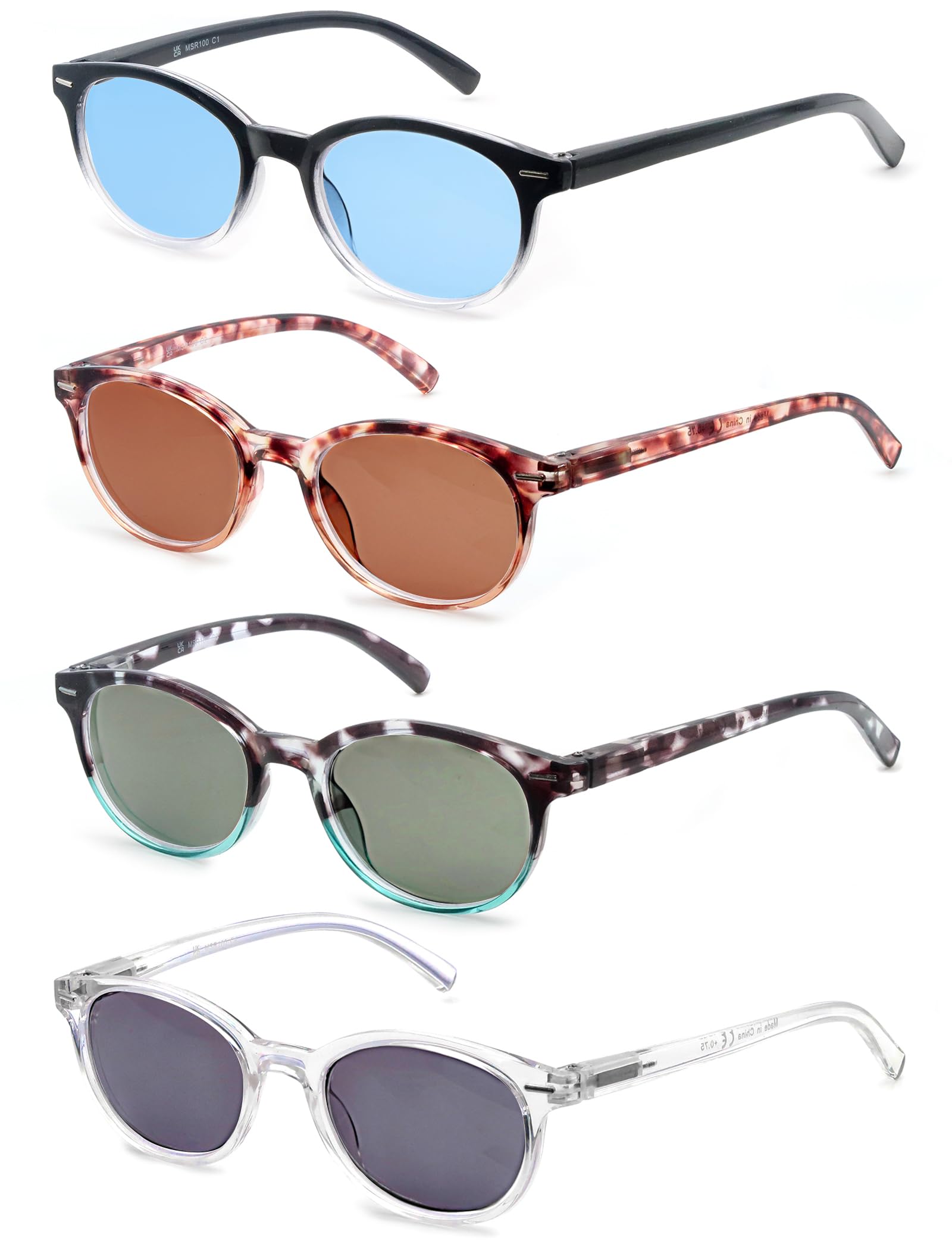 OLOMEE Blue Light Blocking Reading Glasses Women Round Readers Cute Cheaters for Small Head&Face Black/Clear/Tortoiseshell