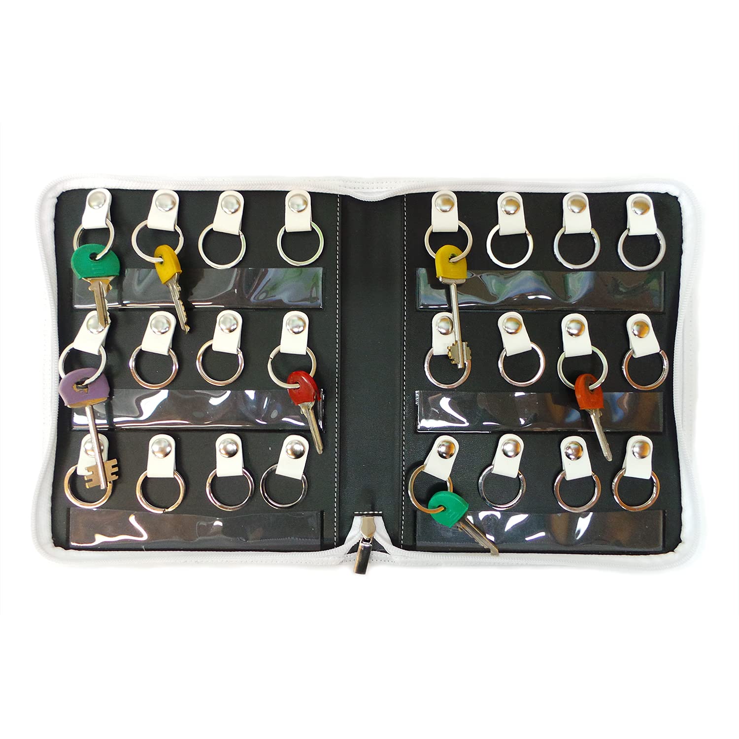 ZENKI Organizer Chiavi con Cerniera, Astuccio Portachiavi - Bianco, 24